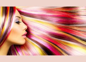 Цветное мелирование волос