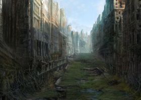 Разрушенный город арт апокалипсис руины