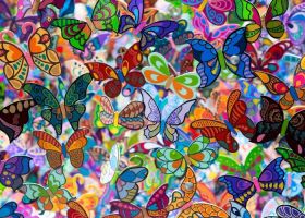 Бабочка разноцветная
