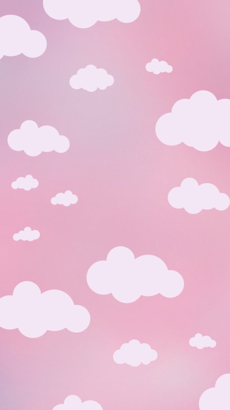 Розовый фон с облаками детский
