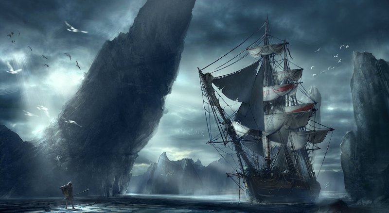 Пираты карибского моря корабль шторм